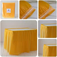 ORKIDEA Party - Falda de mesa con tul – Fabricado en Italia – Tamaño: 74 x 420 cm (amarillo)